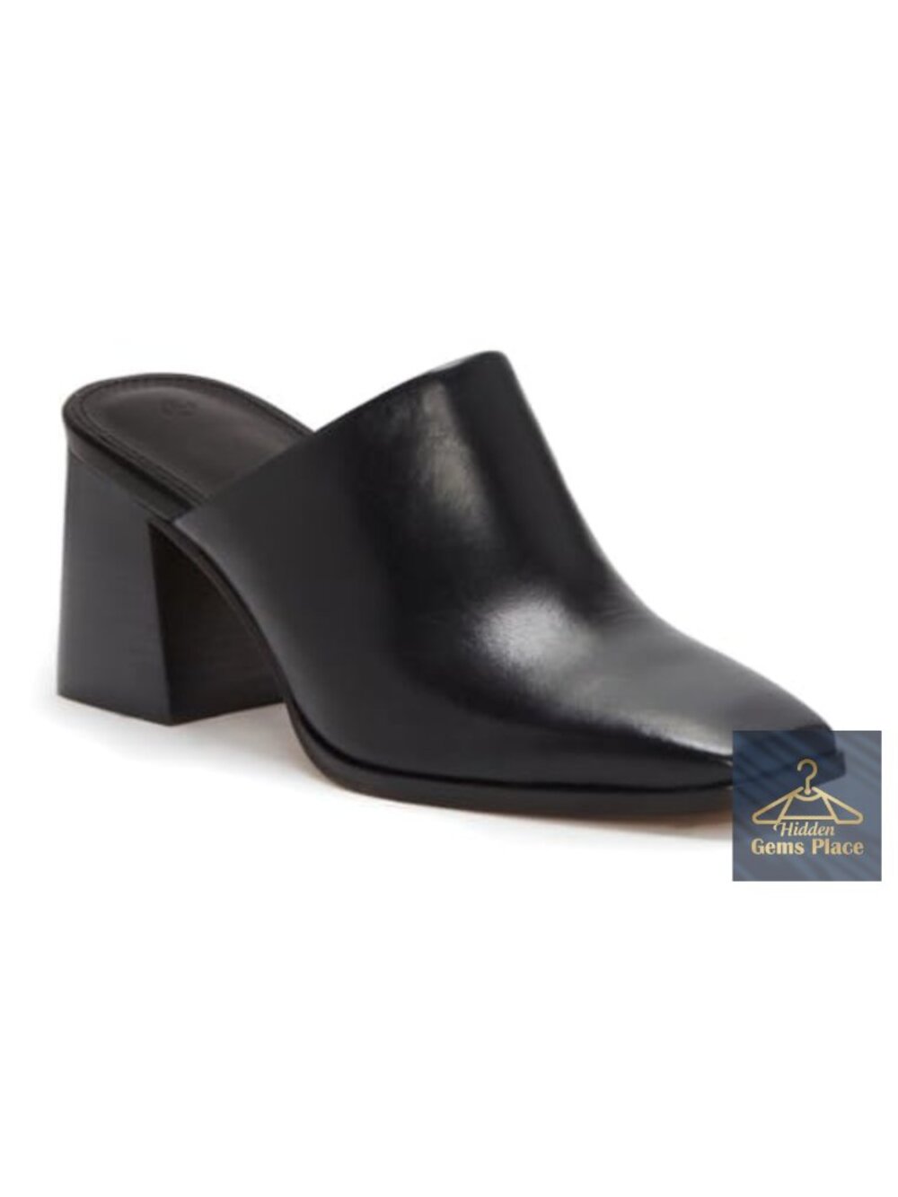 Chunky Stacked Heel Mules Closed Square Toe Slip on Clogs Casual Backless